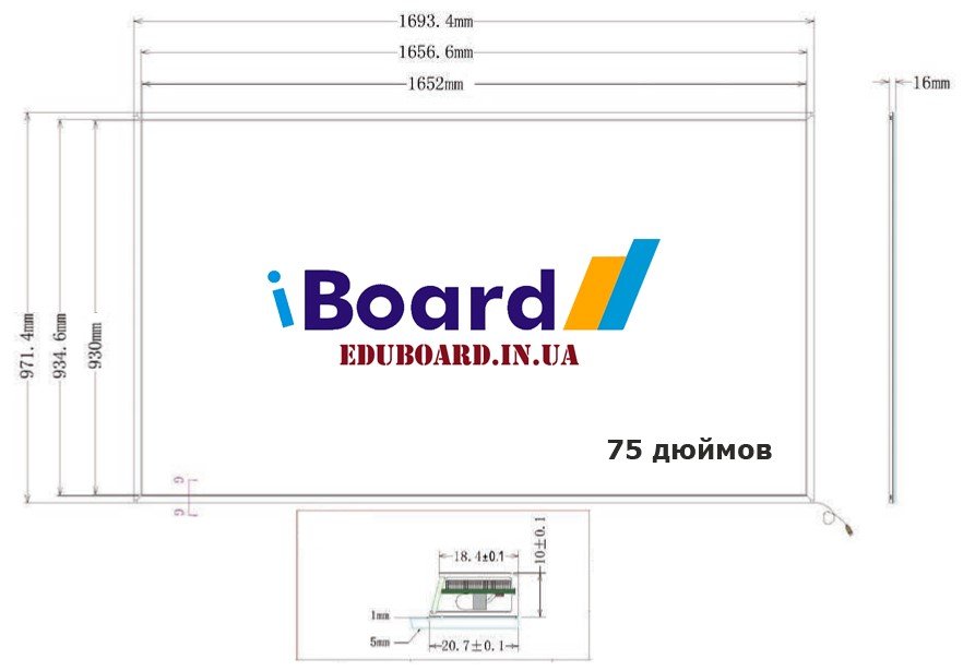 Интерактивная сенсорная рамка для телевизора 75 дюймов iBoard iTV75
