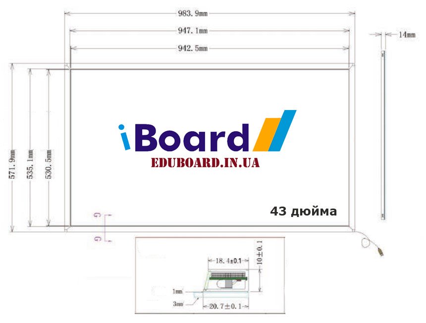 Интерактивная сенсорная рамка  для телевизора 43 дюйма iBoard iTV43 под ОС