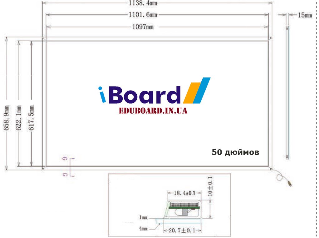 Интерактивная сенсорная рамка для телевизора 50 дюймов iBoard iTV50
