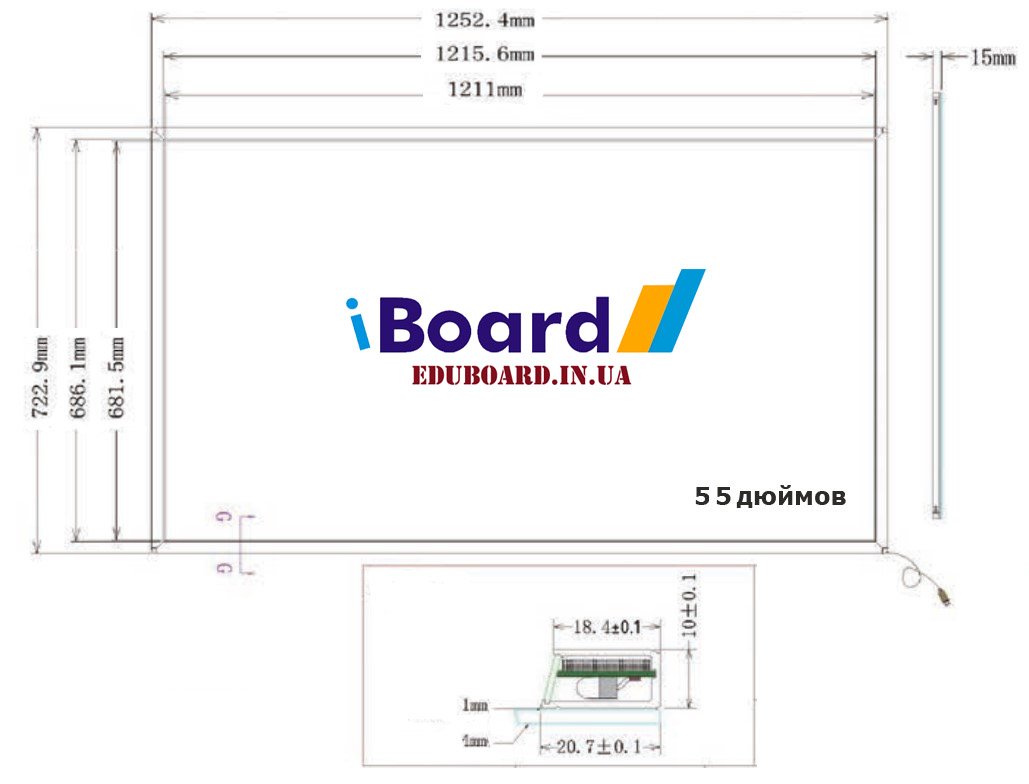 (РУ) Интерактивная сенсорная рамка для телевизора 55 дюймов iBoard iTV55