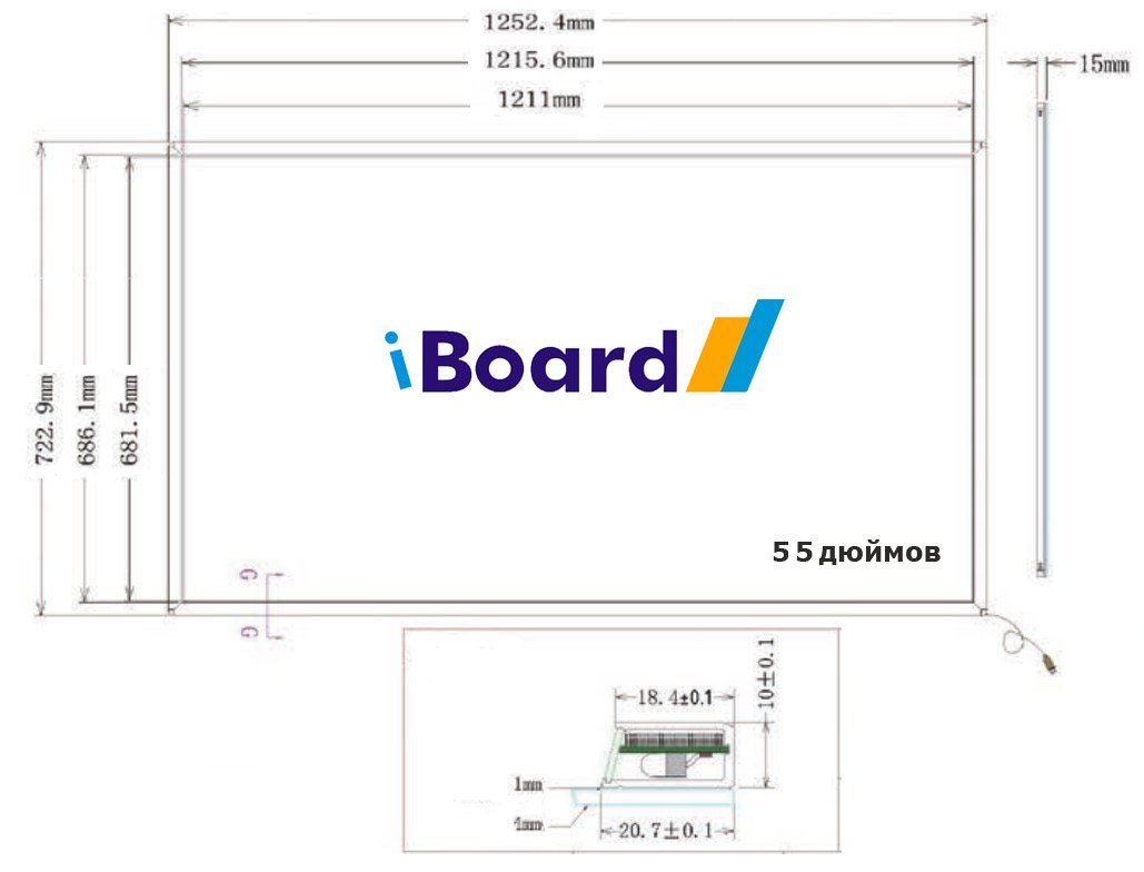 Інтерактивна дошка iBOARD мультитач 10 торкань IB – B55 IR AL