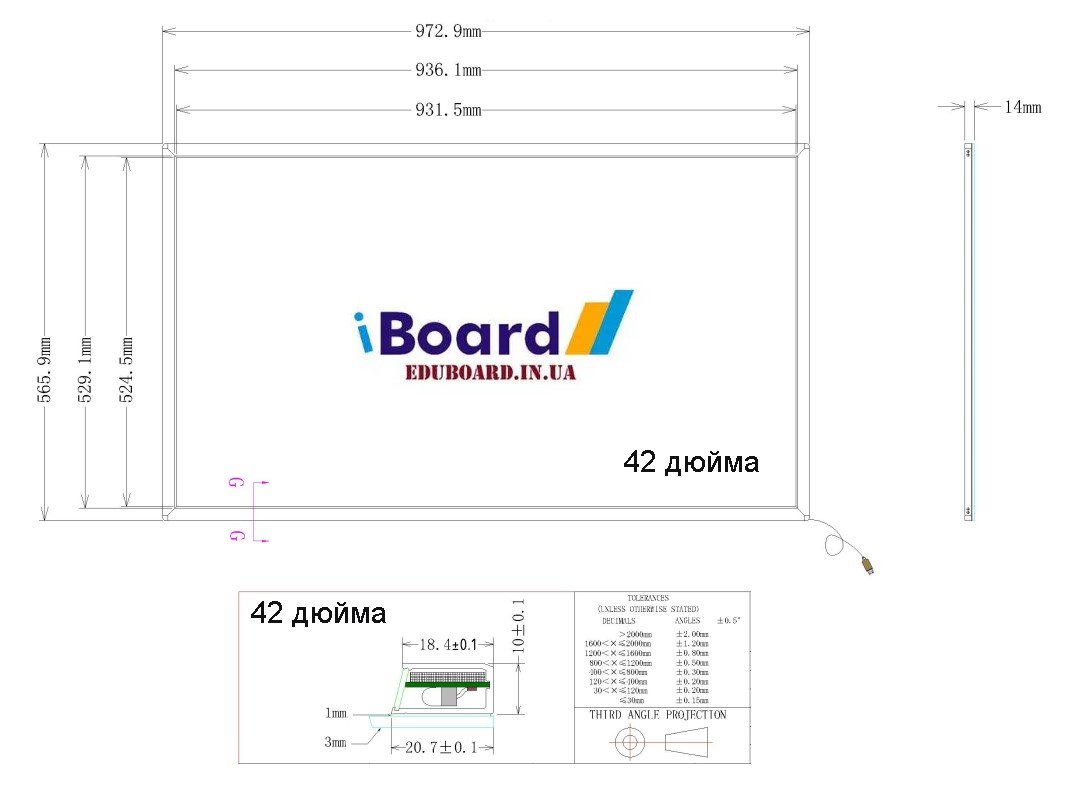Інтерактивна сенсорна рамка для телевізора 42 дюйми iBoard iTV42