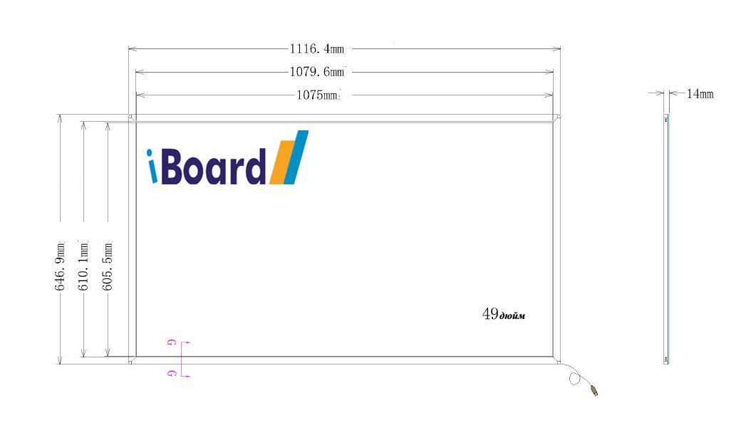 Інтерактивна сенсорна рамка для телевізора 49 дюймів iBoard iTV49 (без скла)